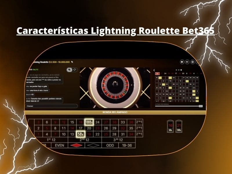 Estas são as características da Lightning Roulette Bet365: